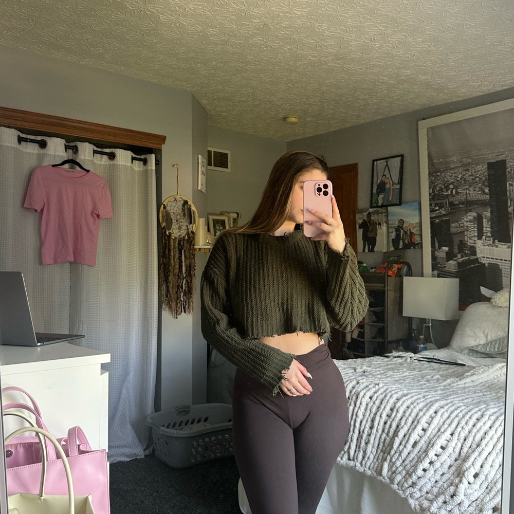 Olive Green Knit Sweater